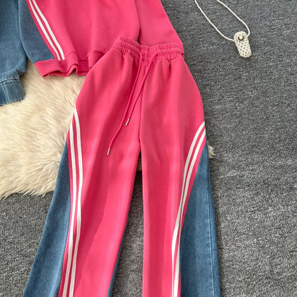 Leisure Wear Patchwork Denim 2Pcs