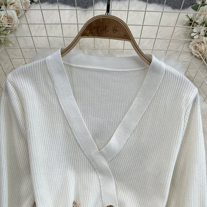 High-end Double Breasted Knitted Dress