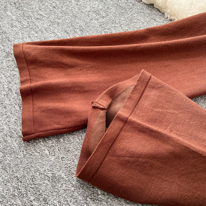 Faux Two-pieces Cardigan & Trousers 2Pcs