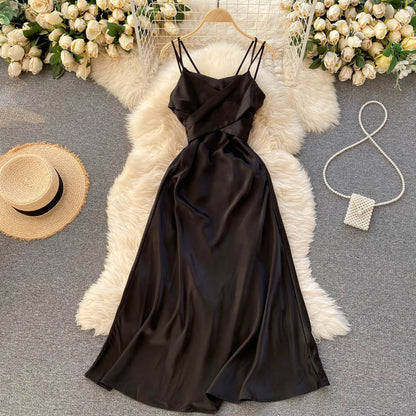 Elegant Cross V-Neck Dress