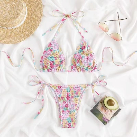 Triangle Packet Three-Point Strappy Bikini