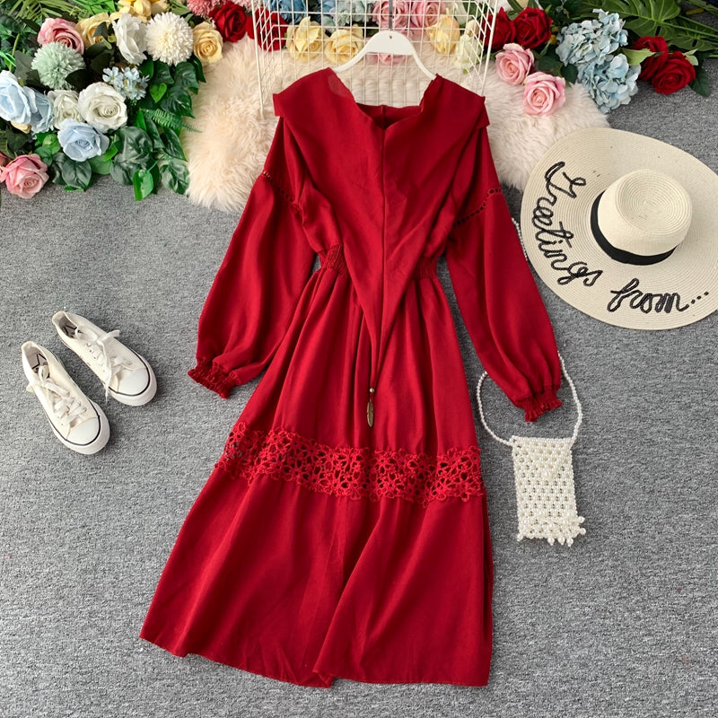 Contemporary Openwork Hooded Robe Dress