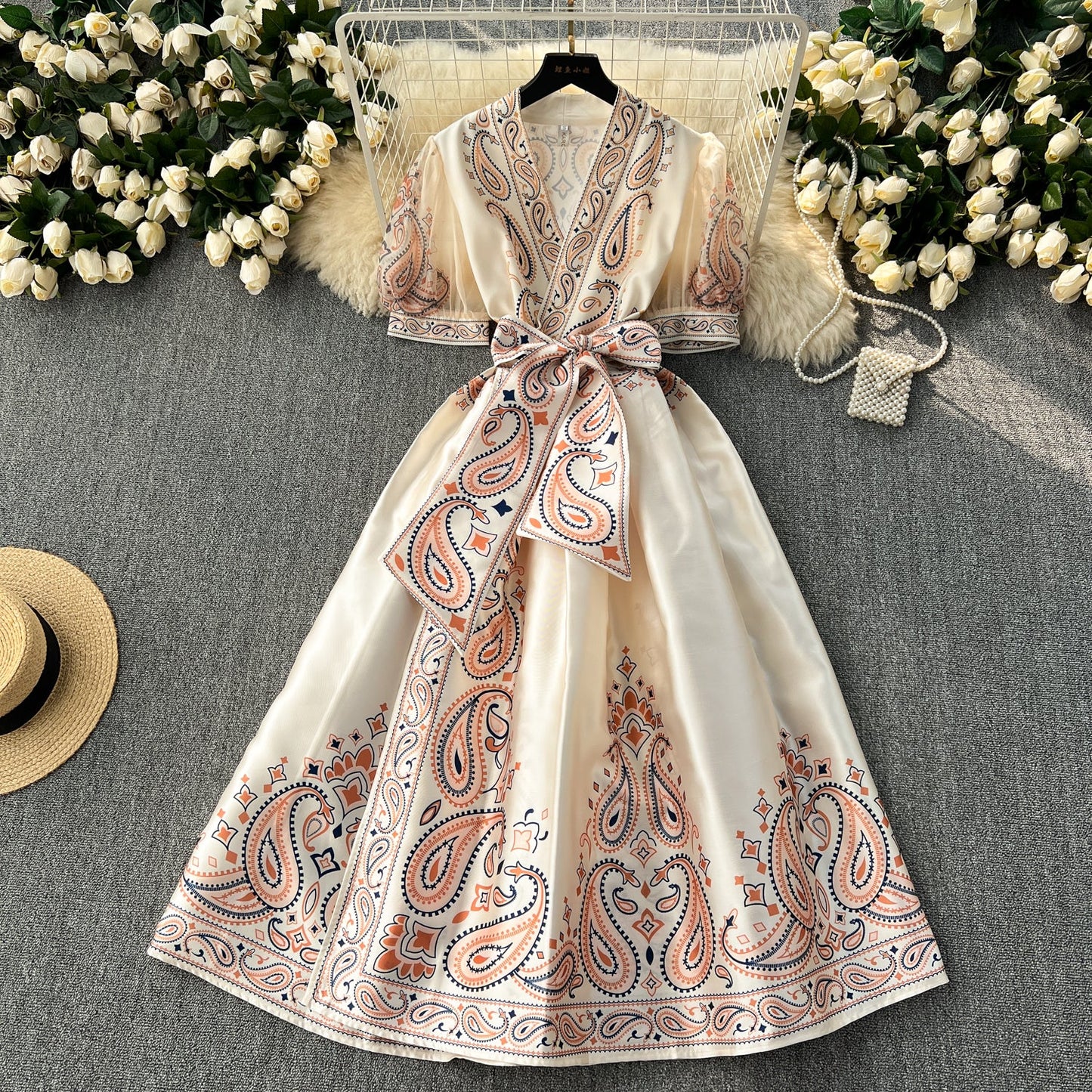Courtly Floral Maxi Dress