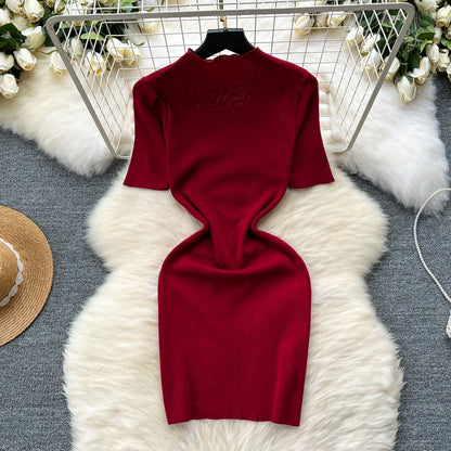 High-end Beaded Slim Knitted Dress