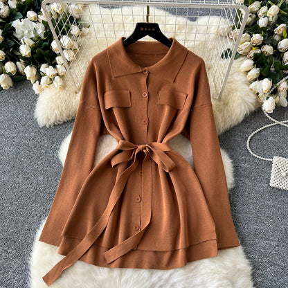 Tie Front Lounge Set Cozy Cardigan & Wide Leg Trousers