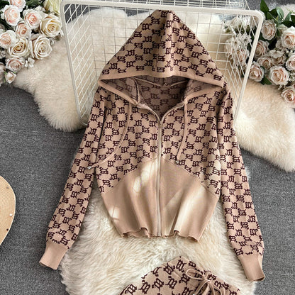 Zipped Hoodie&Trousers Printed 2Pcs