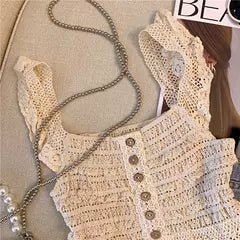 Chic Hollow Ruffled Camisole Top
