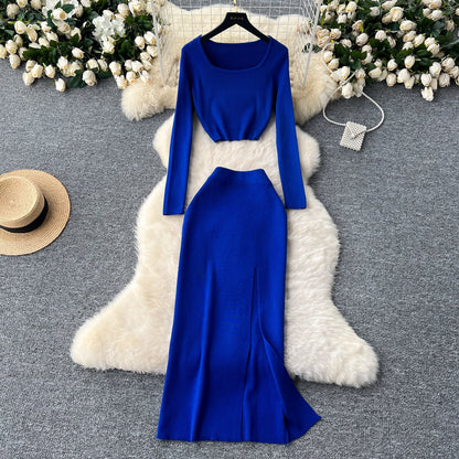 Knitwear&Half-body Skirt Knitted 2Pcs