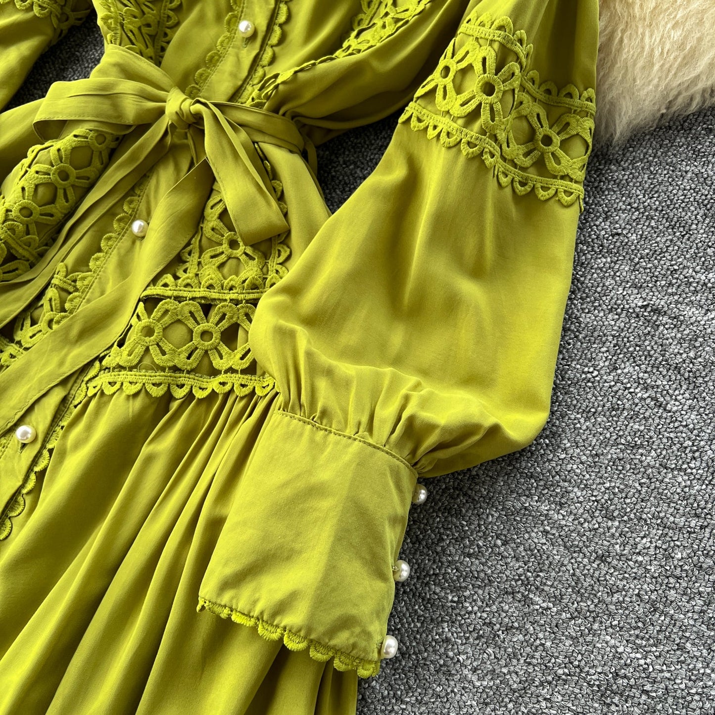 Retro Folkloric Lace Layered Dress