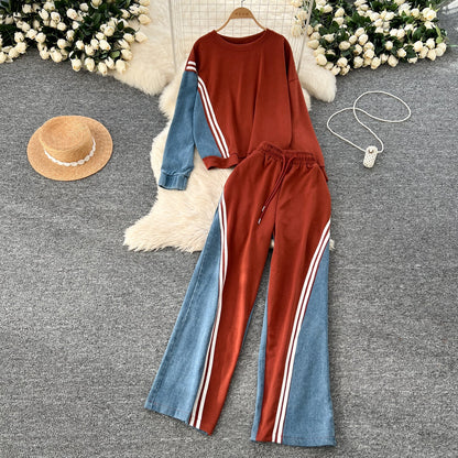 Leisure Wear Patchwork Denim 2Pcs