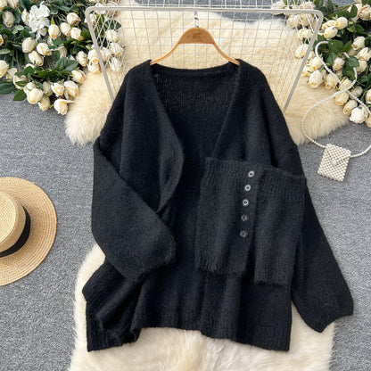 Tank Top&Loose-fit Cardigan 2Pcs