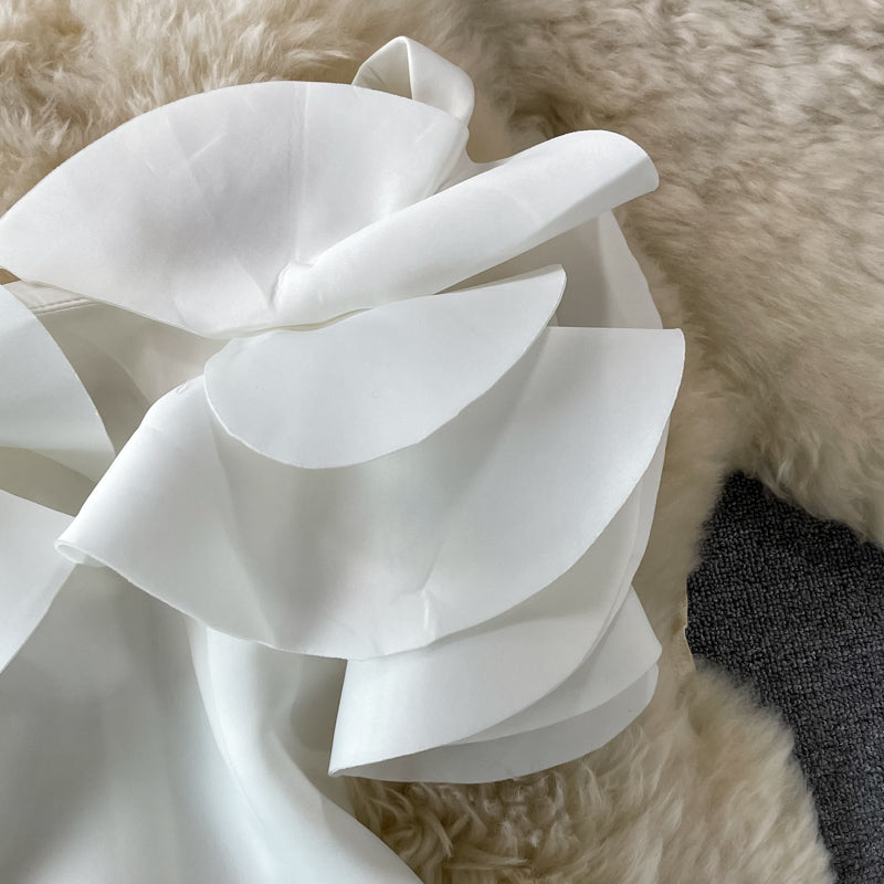 Ruffled Off-the-shoulder Bag Hip Dress