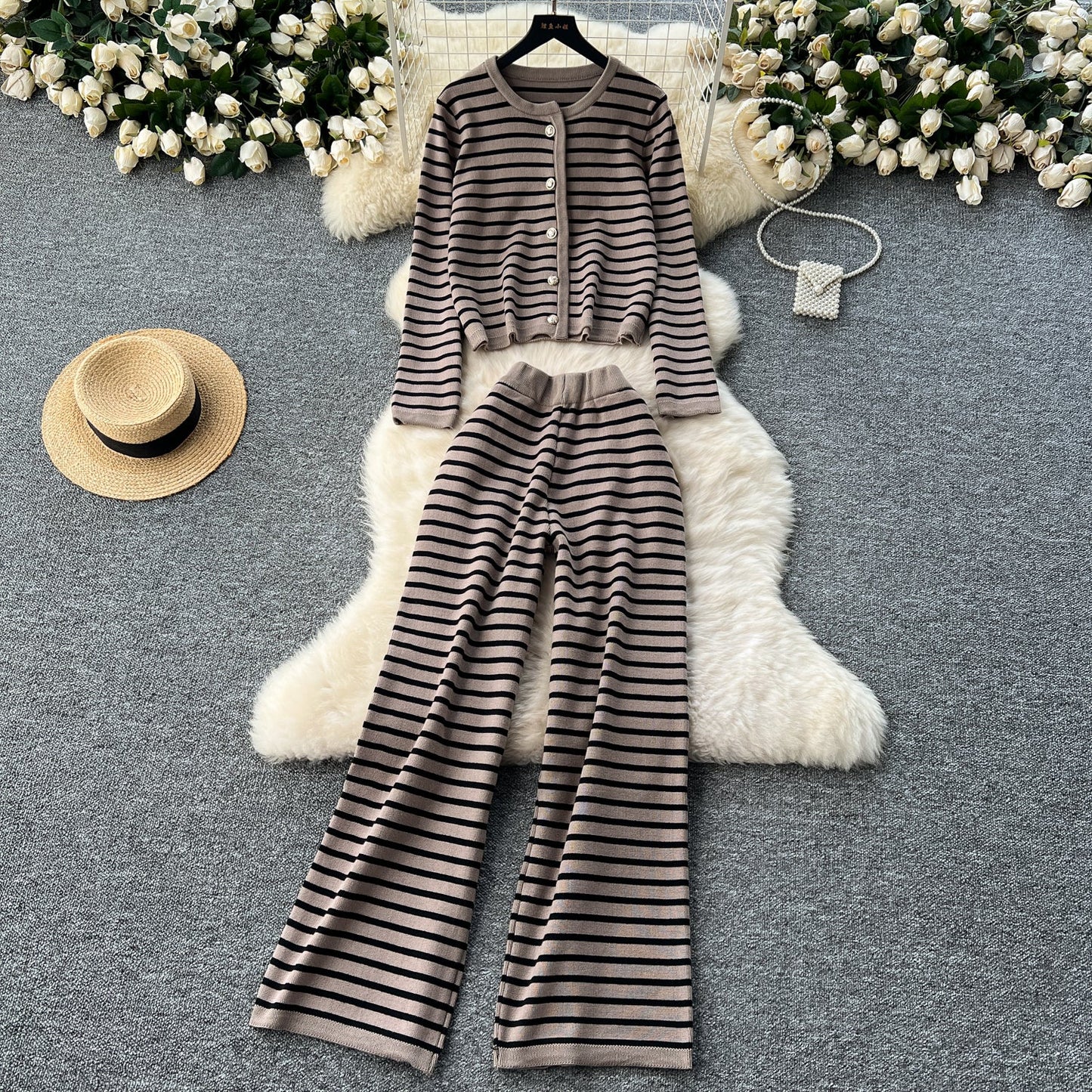 Cardigan&Trousers Printed Casual 2Pcs