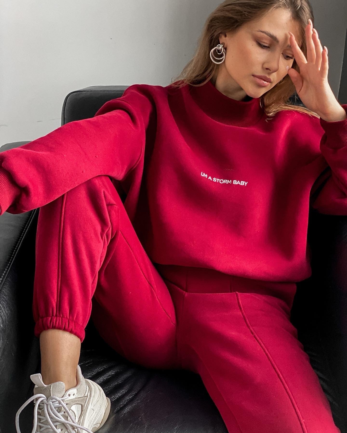 Bedrucktes Sweatshirt und Hose, leger, 2-teilig