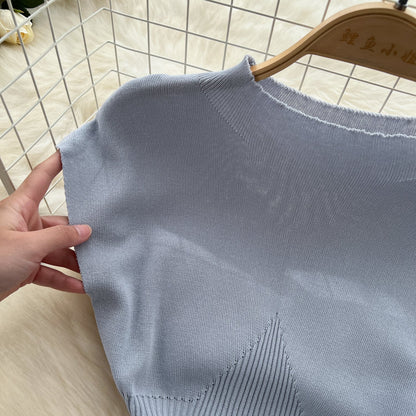 Vintage Cable-Knit Sleeveless Turtleneck Dress