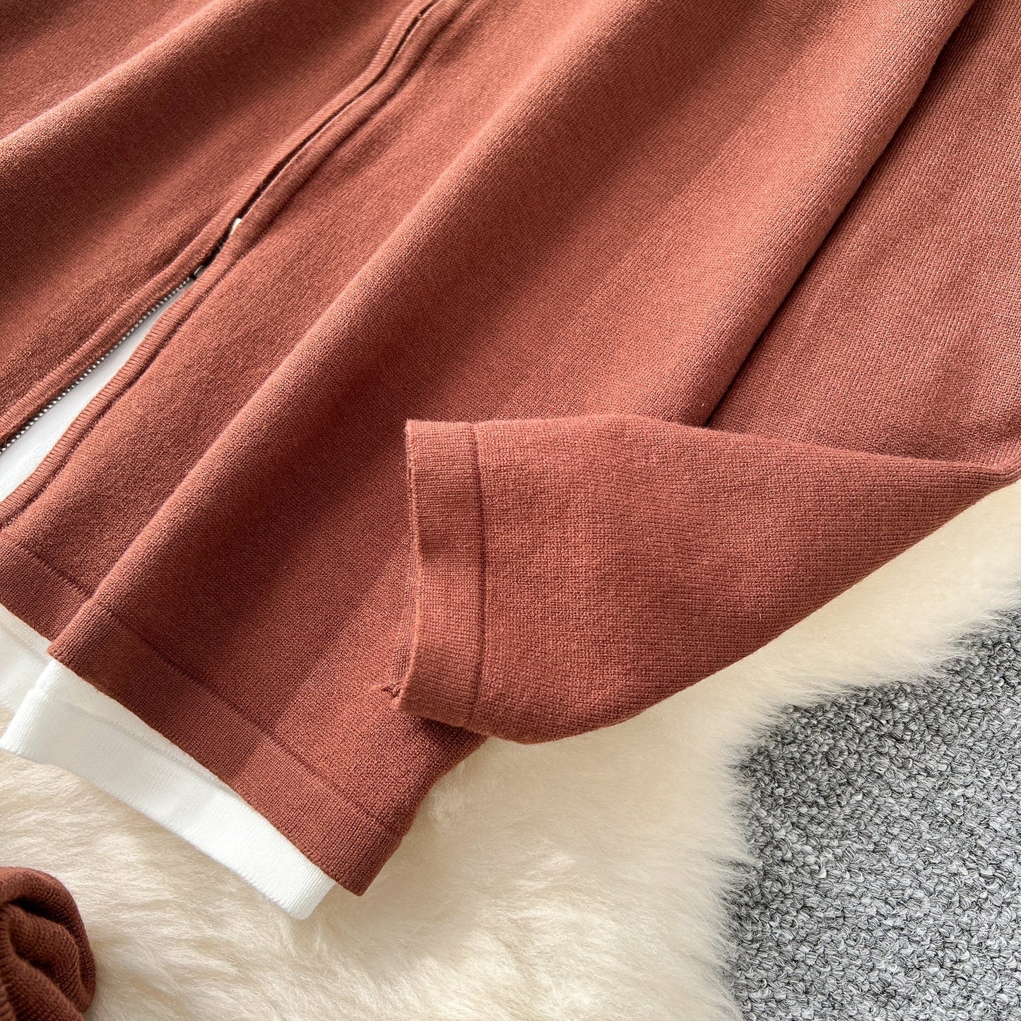 Faux Two-pieces Cardigan & Trousers 2Pcs