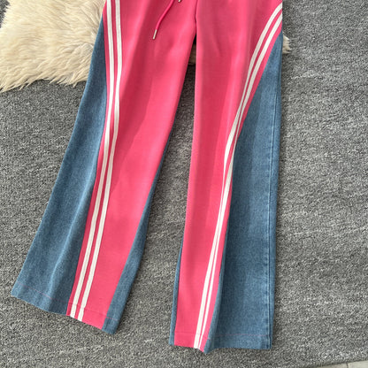Leisure Wear Patchwork Denim 2Pcs