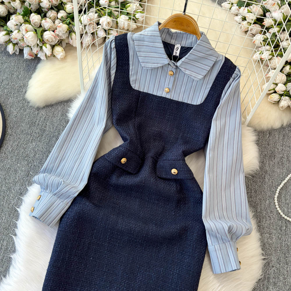 Stripe Dress & Structured Blazer Matching Set