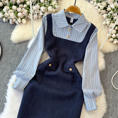 Stripe Dress & Structured Blazer Matching Set