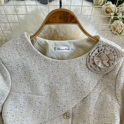 Classic Tweed Blazer & Pencil Skirt Set