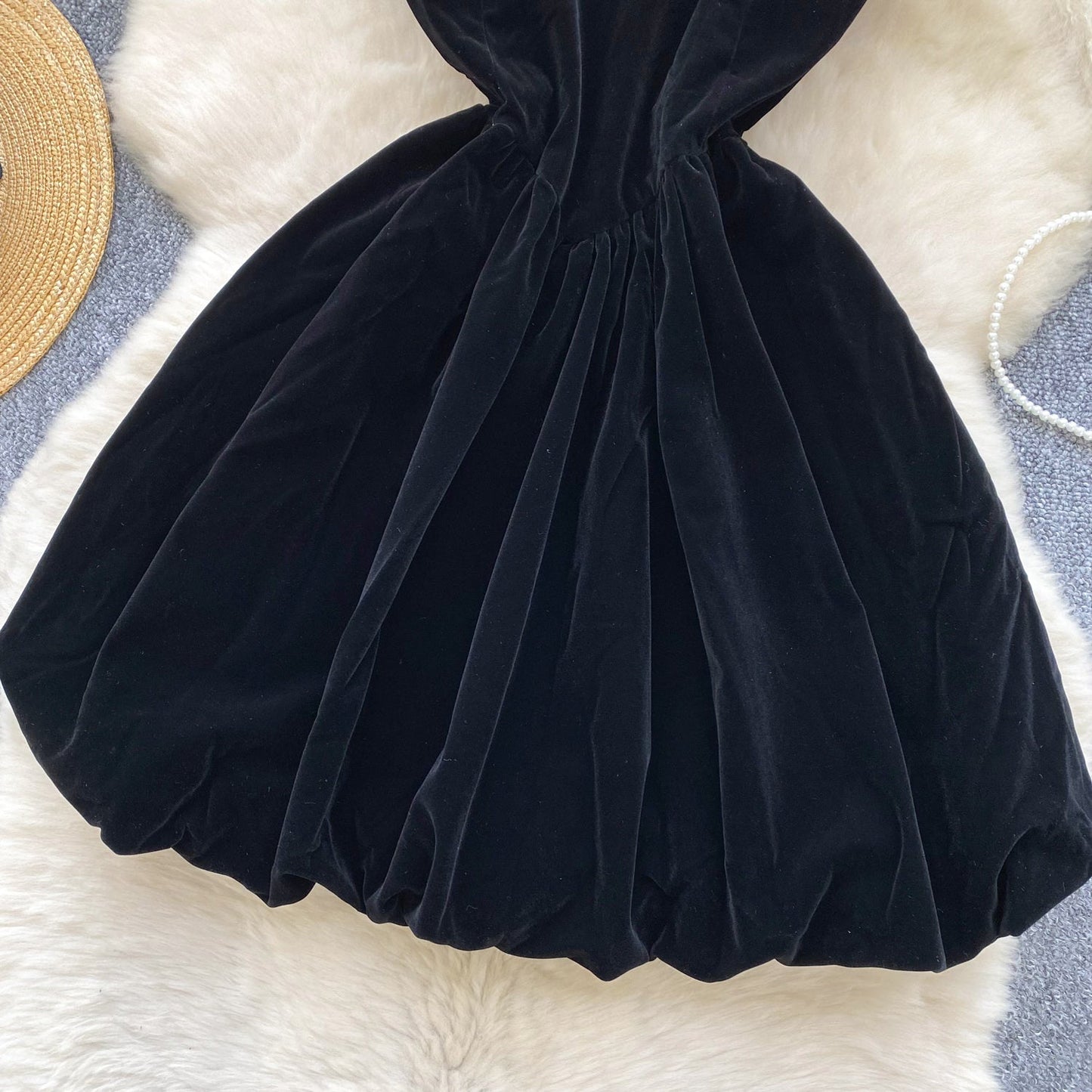 Square Neckline Black Slip Dress