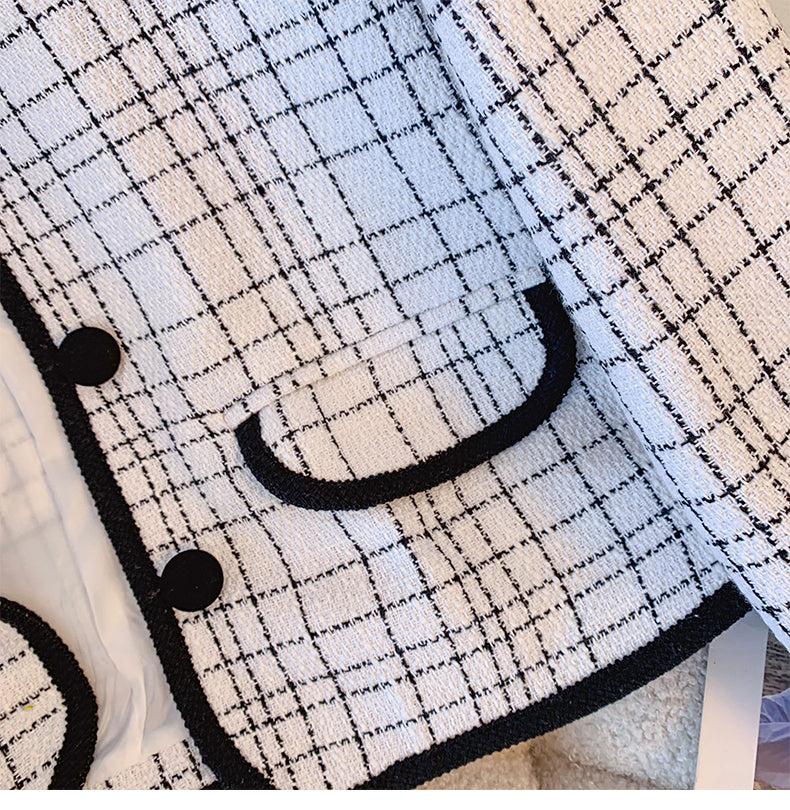 High-end Doll Collar Plaid Jacket