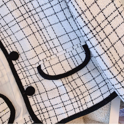 High-end Doll Collar Plaid Jacket