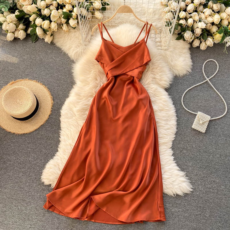 Elegant Cross V-Neck Dress