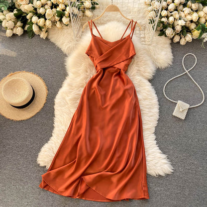 Elegant Cross V-Neck Dress