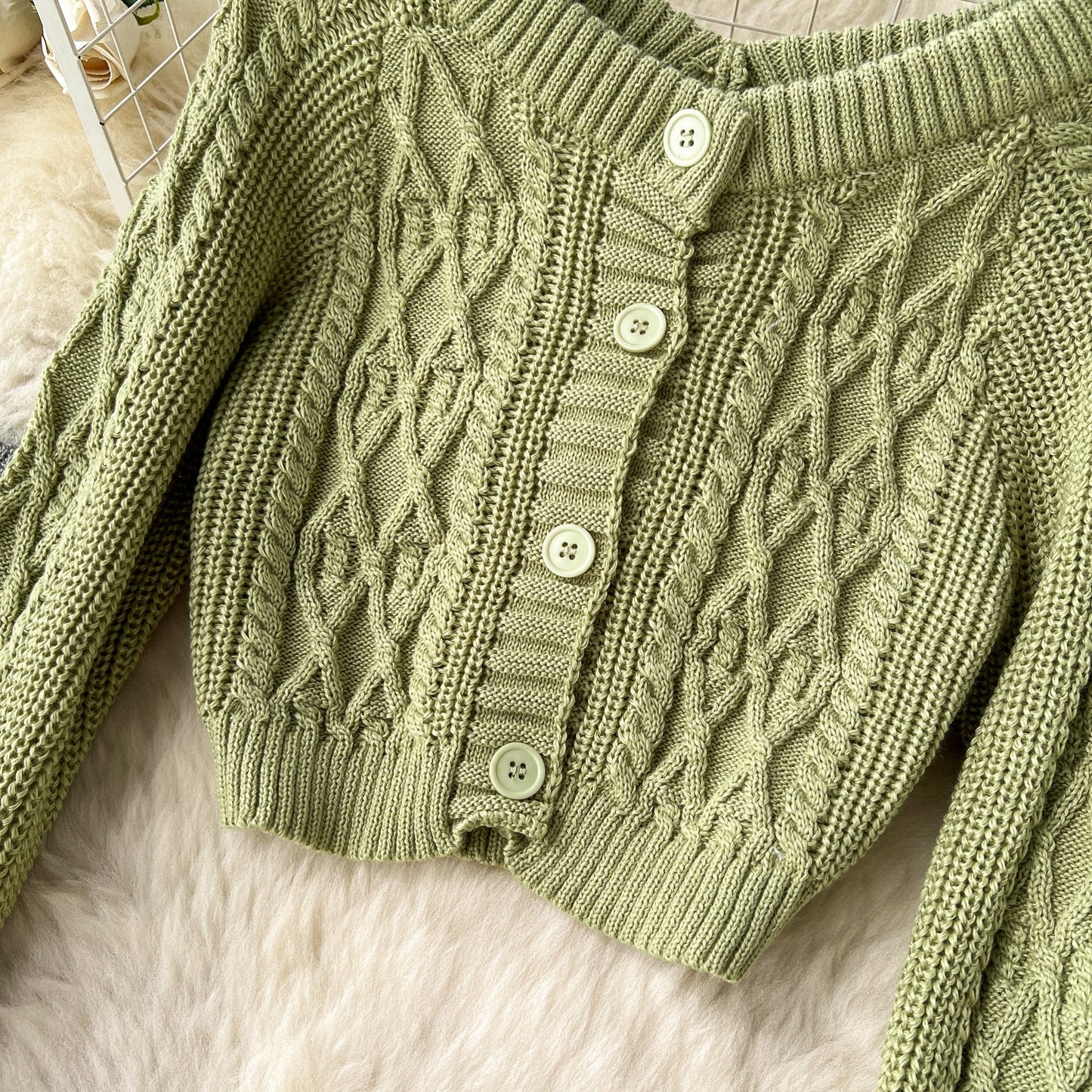 Cardigan et jupe thermiques torsadés 2 pièces