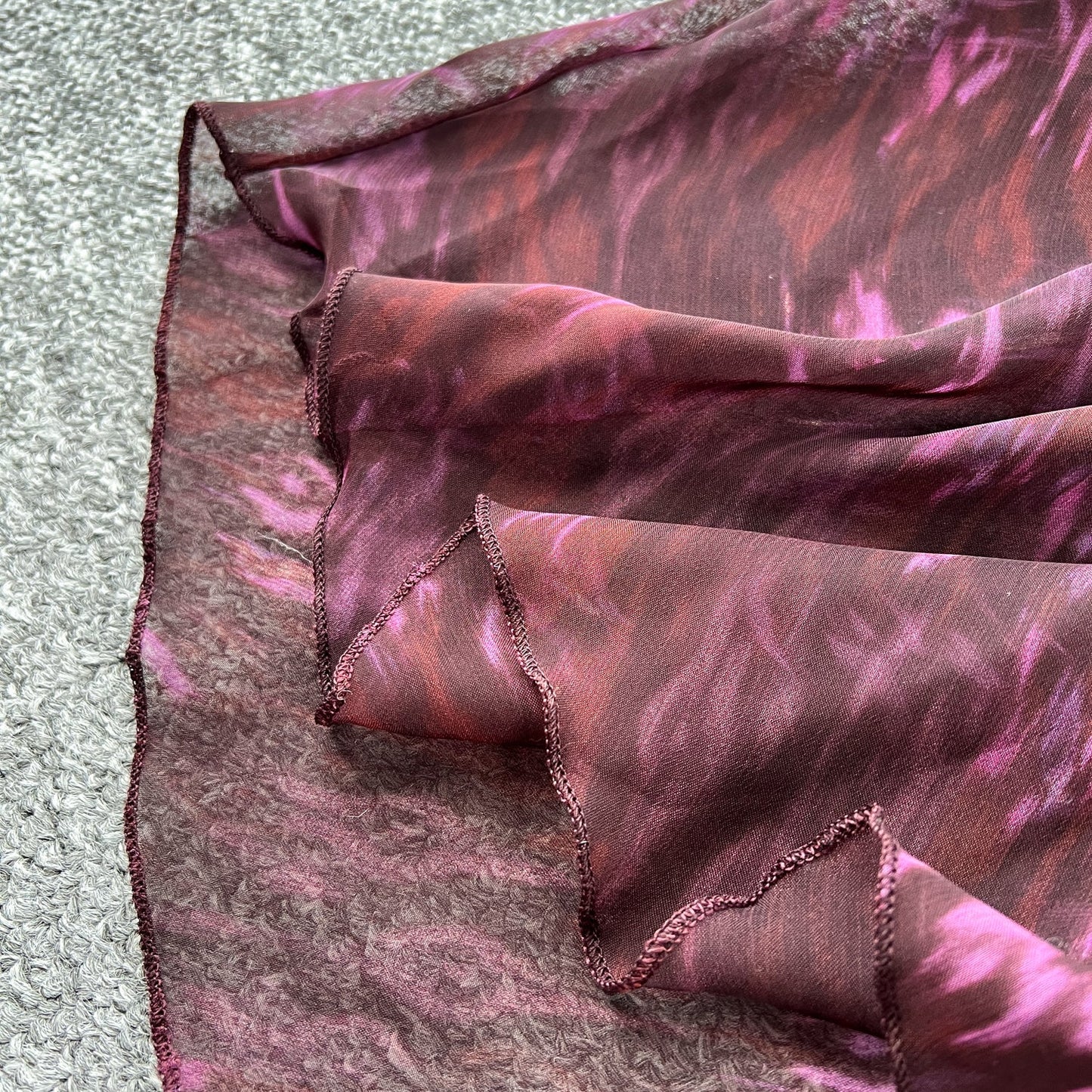 Purple V-neck Ruffled Evening Gown