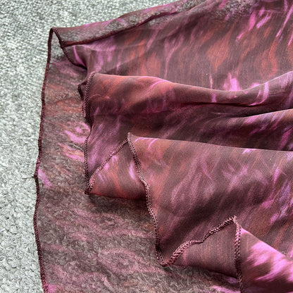 Purple V-neck Ruffled Evening Gown