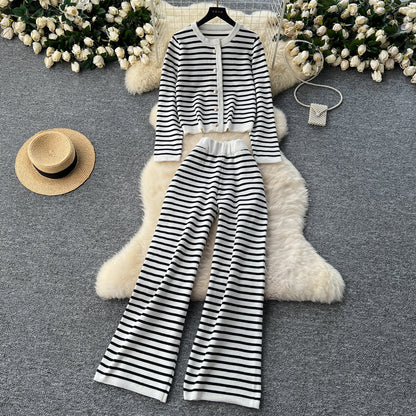 Cardigan&Trousers Printed Casual 2Pcs