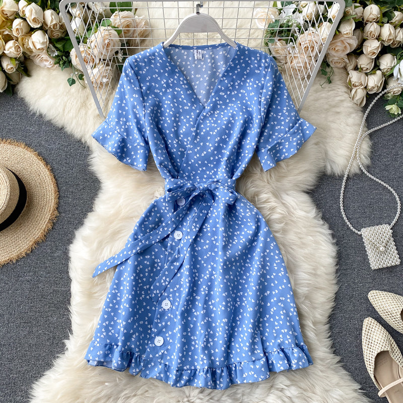 Chic Retro Polka Dot V-Neck Dress
