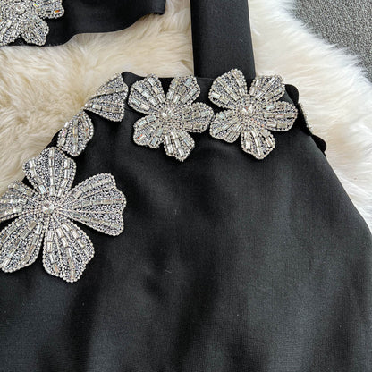 Rhinestone Sweater & Midi Skirt Matching Set
