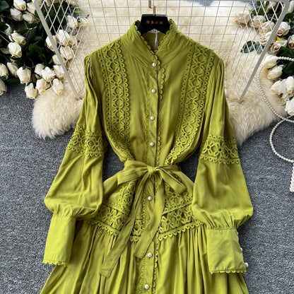 Retro Folkloric Lace Layered Dress