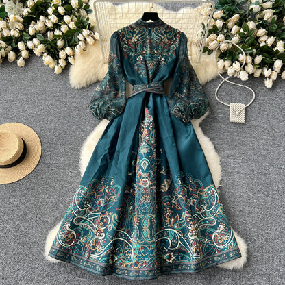Romantic A-line Floral Maxi Dress
