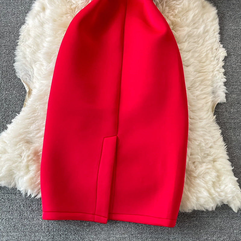 Ruffled Off-the-shoulder Bag Hip Dress