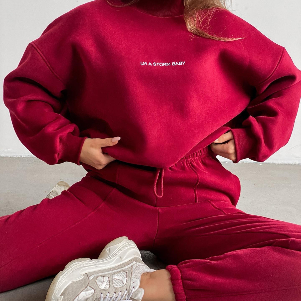 Bedrucktes Sweatshirt und Hose, leger, 2-teilig