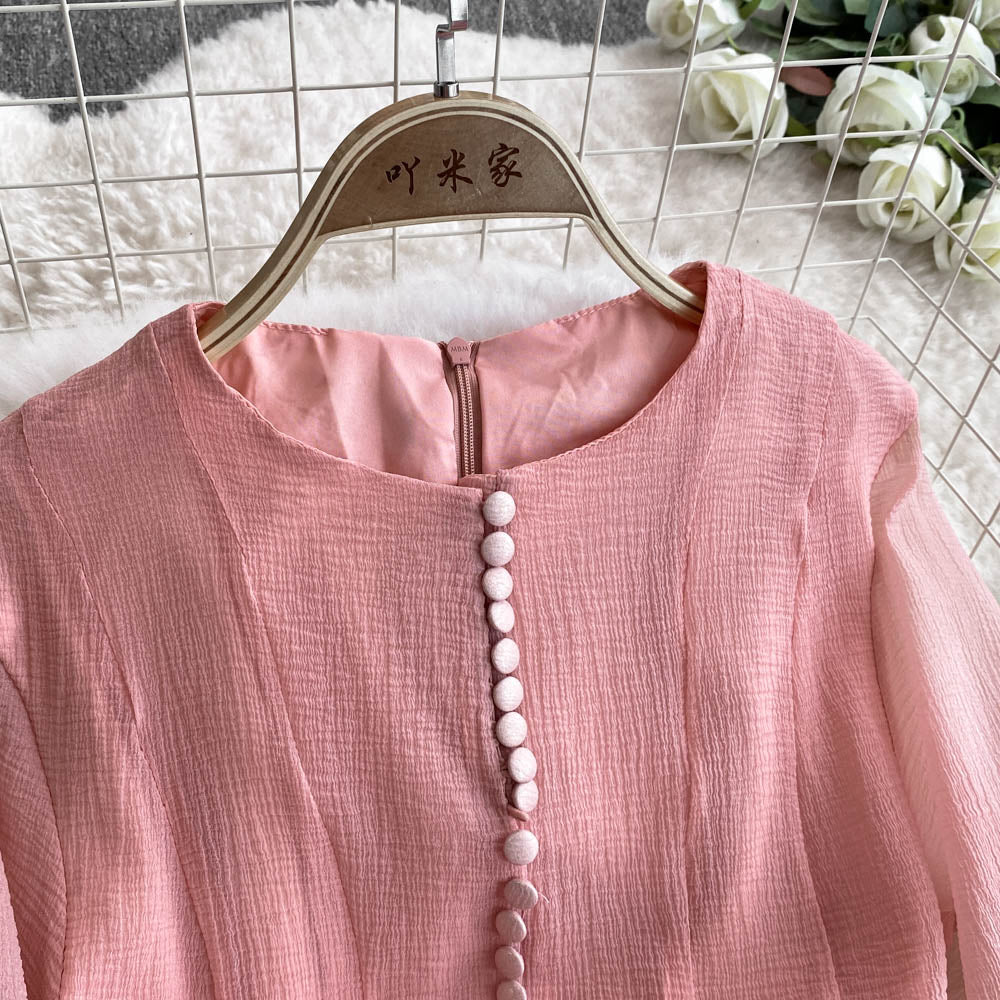 Round Collar Ruffled Pendulum Dress