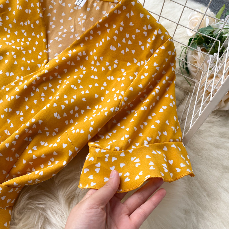 Chic Retro Polka Dot V-Neck Dress