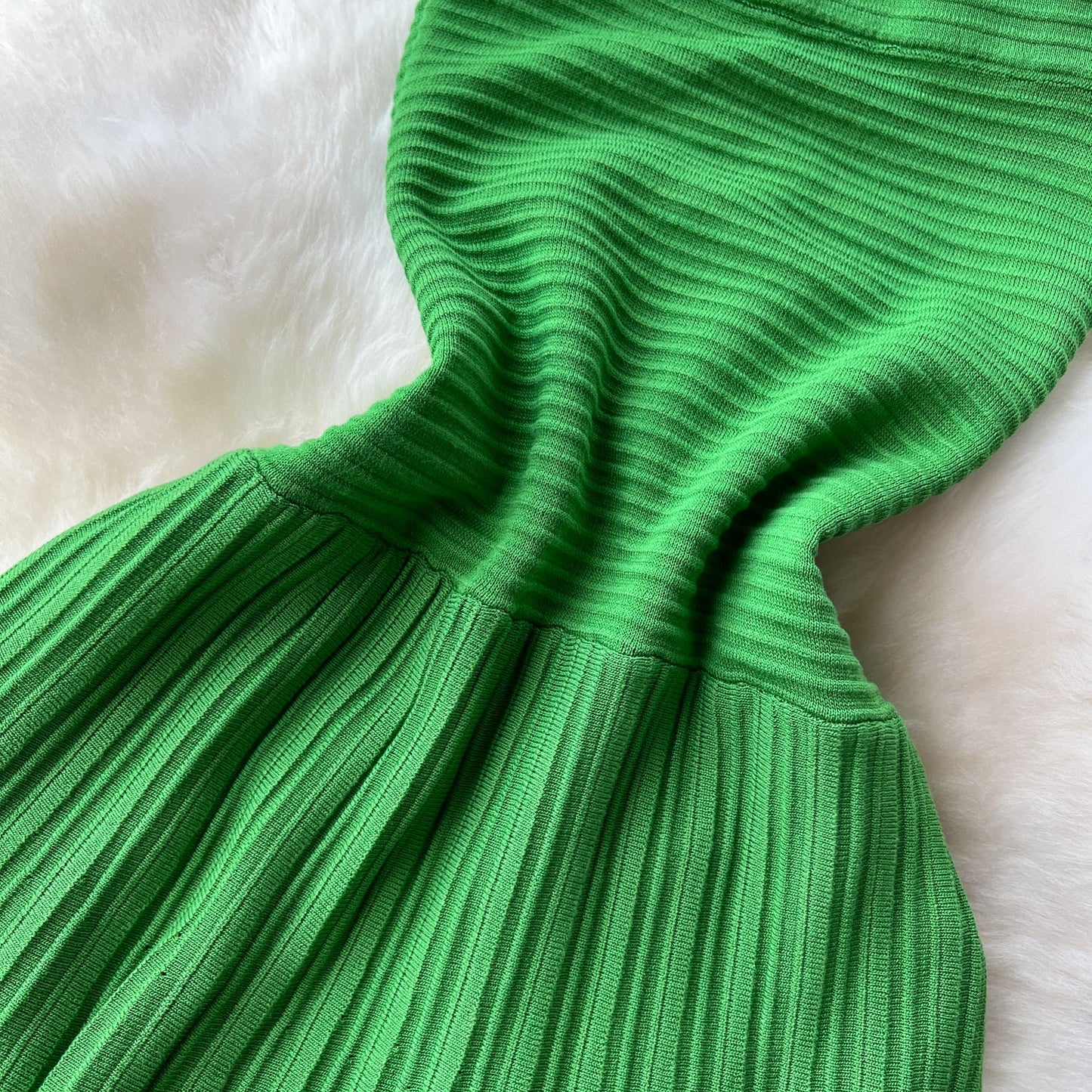 Emerald Off-Shoulder Silk-knit Dress