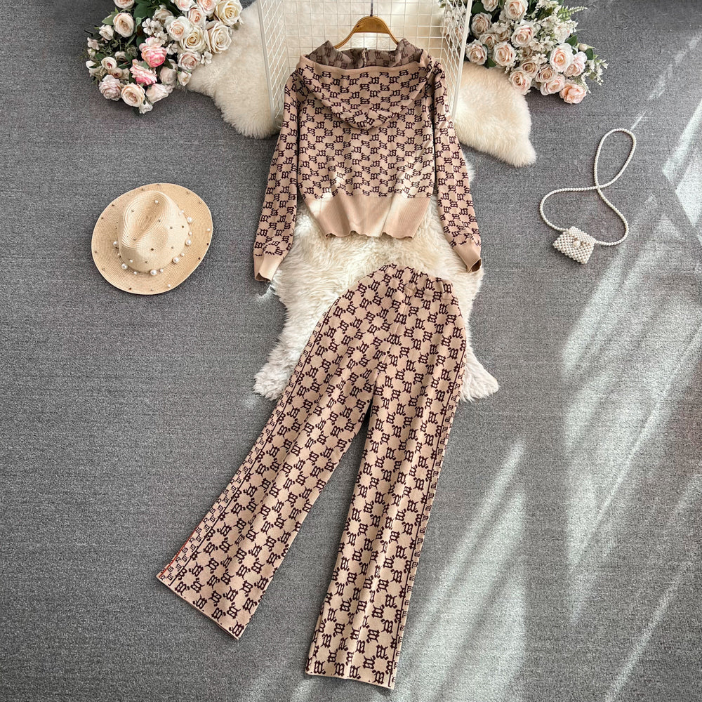 Zipped Hoodie&Trousers Printed 2Pcs