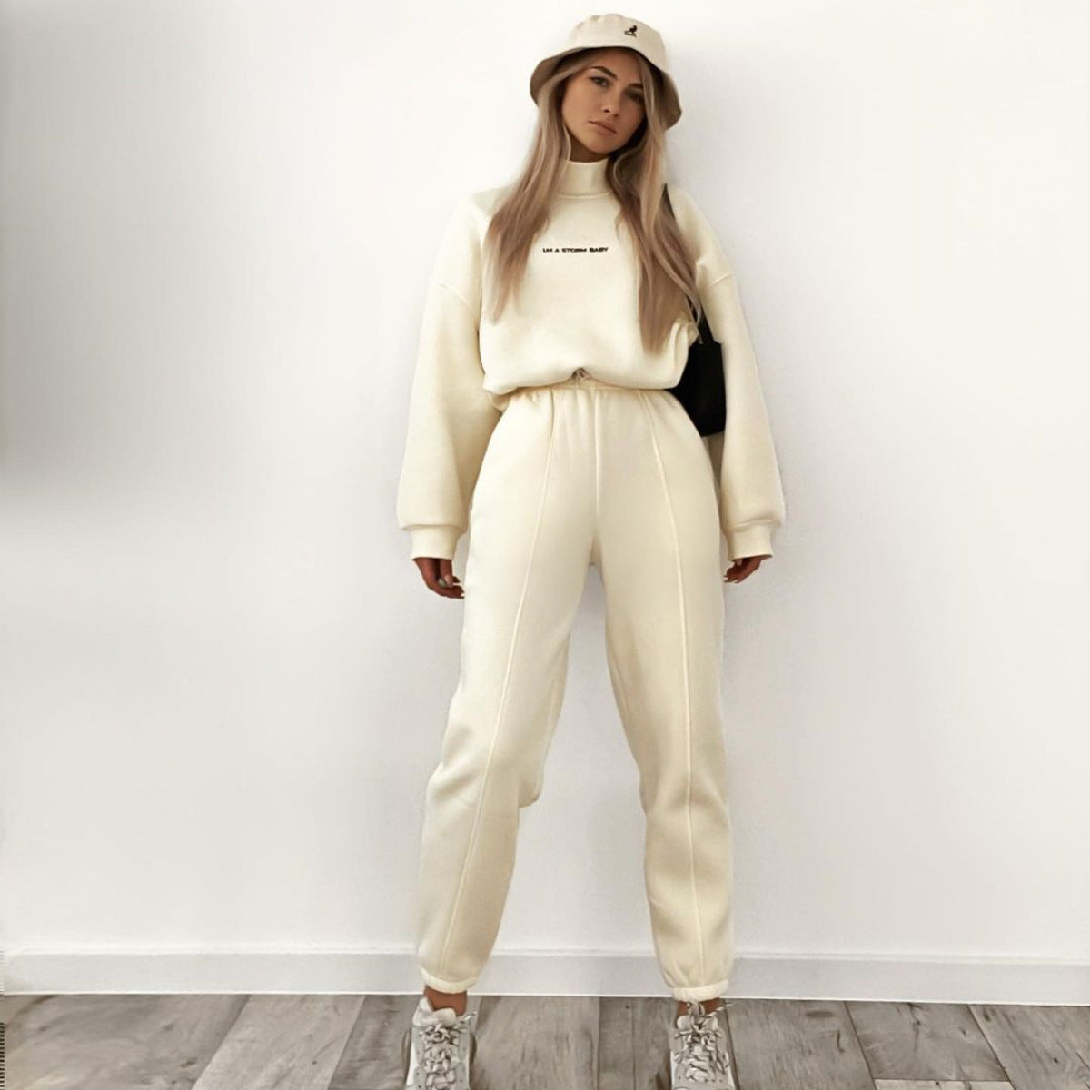 Bedrucktes Sweatshirt und Hose, leger, 2-teilig