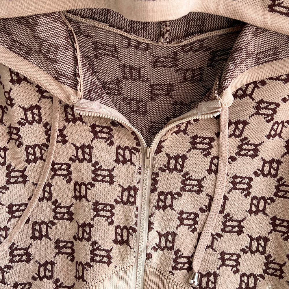 Zipped Hoodie&Trousers Printed 2Pcs