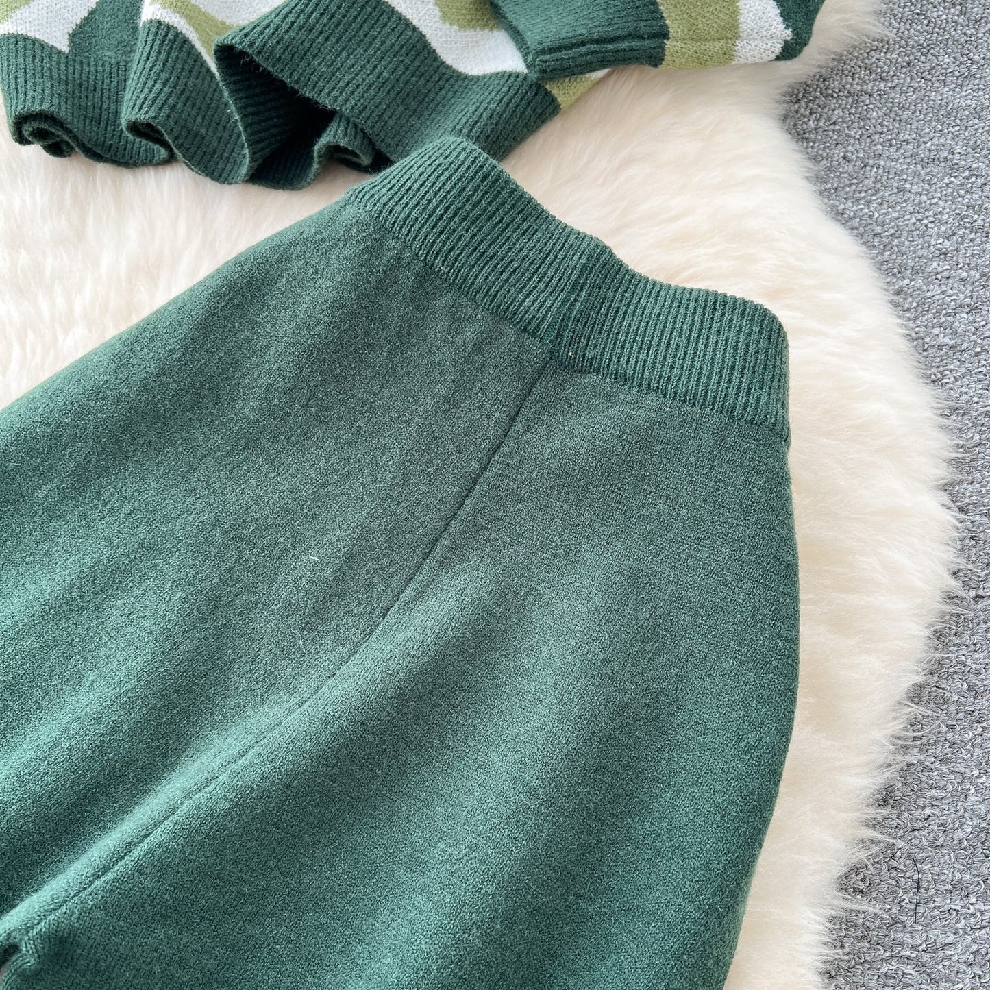 Asymmetric Block Knit & Relaxed Pant Duo