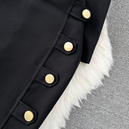 Black Blazer and Skirt Set Office Wear