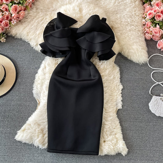 Off-Shoulder Ruffle Bodycon Dress