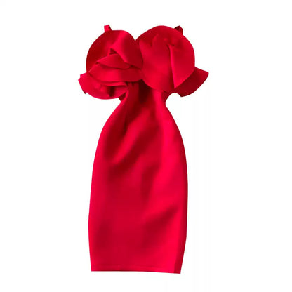 Ruffled Off-the-shoulder Bag Hip Dress