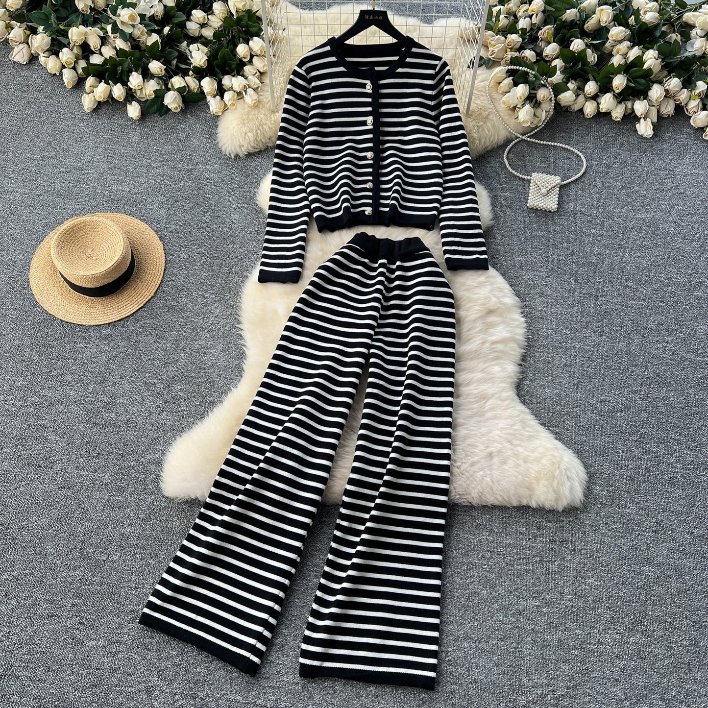 Cardigan&Trousers Printed Casual 2Pcs
